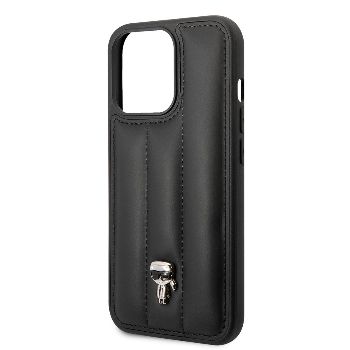 Apple iPhone 14 Pro Max Kılıf Karl Lagerfeld Nylon Puffy Airbag Karl Dizayn Kapak Siyah