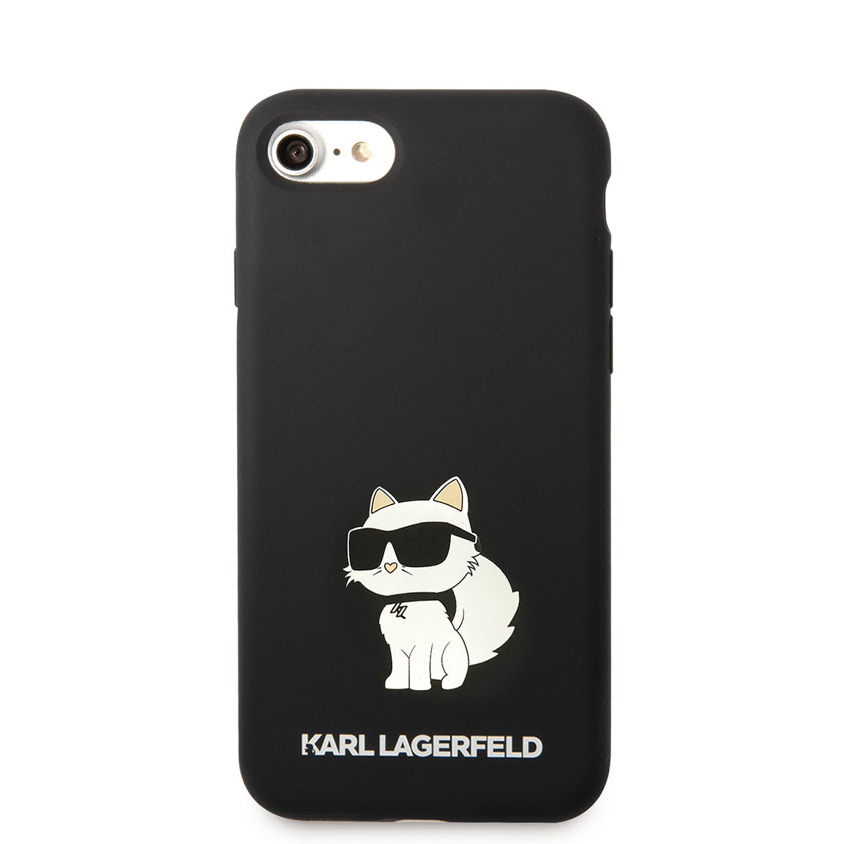 Apple iPhone 8 Kılıf Karl Lagerfeld Silikon Choupette Dizayn Kapak Siyah