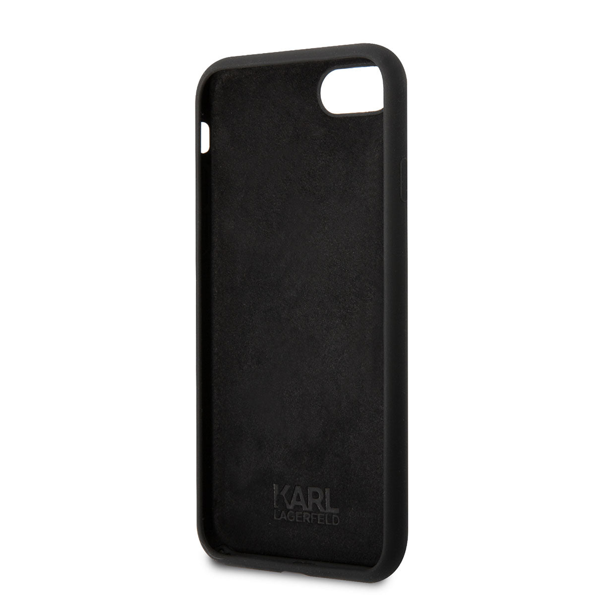 Apple iPhone 8 Kılıf Karl Lagerfeld Silikon Choupette Dizayn Kapak Siyah
