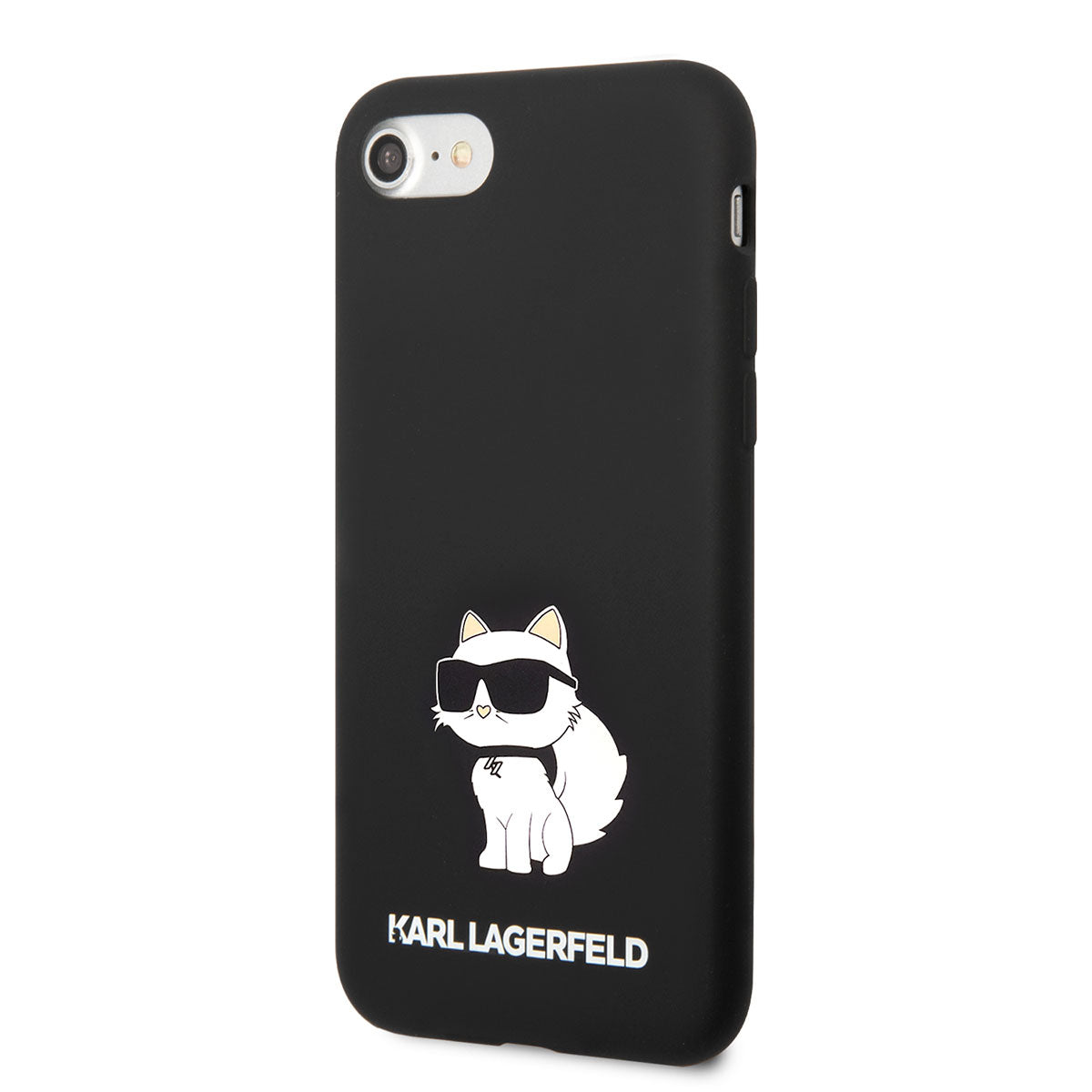 Apple iPhone 8 Kılıf Karl Lagerfeld Silikon Choupette Dizayn Kapak Siyah