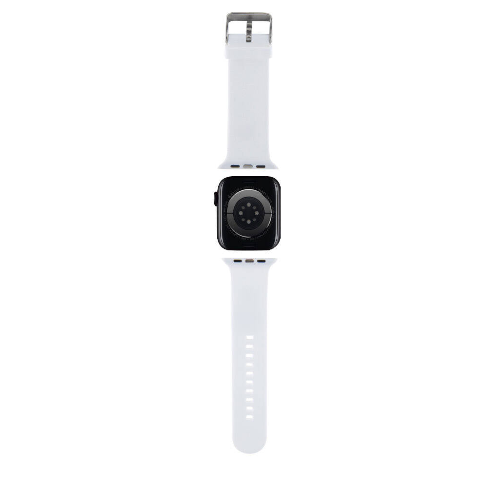 Apple Watch Ultra 49mm Karl Lagerfeld Orjinal Lisanslı İkonik Karl & Choupette Logolu Silikon Kordon Siyah
