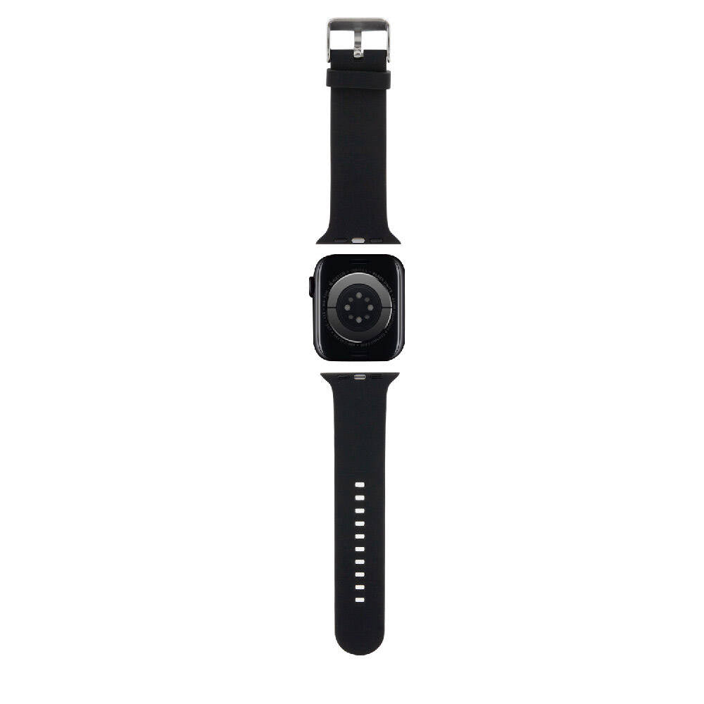 Apple Watch 44mm Karl Lagerfeld Orjinal Lisanslı İkonik Karl Head Logolu Silikon Kordon Beyaz