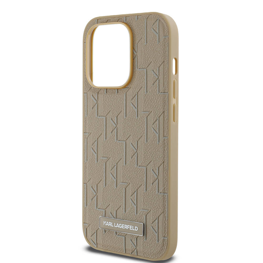 Apple iPhone 14 Pro Max Kılıf Karl Lagerfeld Orjinal Lisanslı Magsafe Şarj Özellikli KL Yazılı Hot Stamp Kapak Siyah