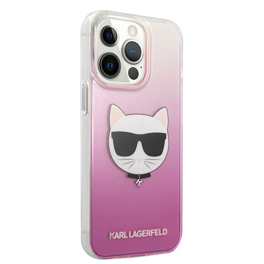 Apple iPhone 14 Pro Max Kılıf Karl Lagerfeld Sert TPU Choupette Dizayn Kapak Pembe