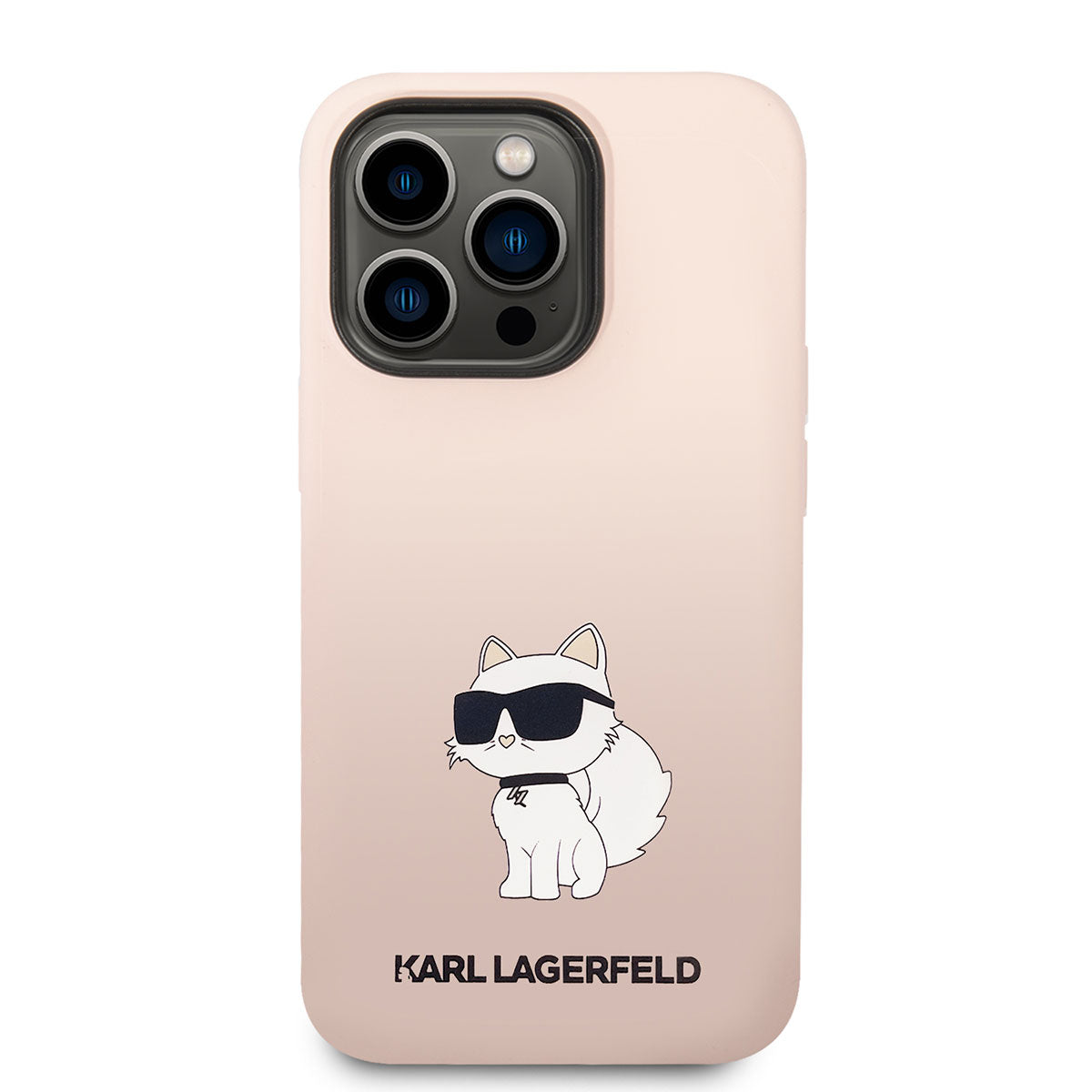 Apple iPhone 14 Pro Max Kılıf Karl Lagerfeld Silikon Choupette Dizayn Kapak Pembe