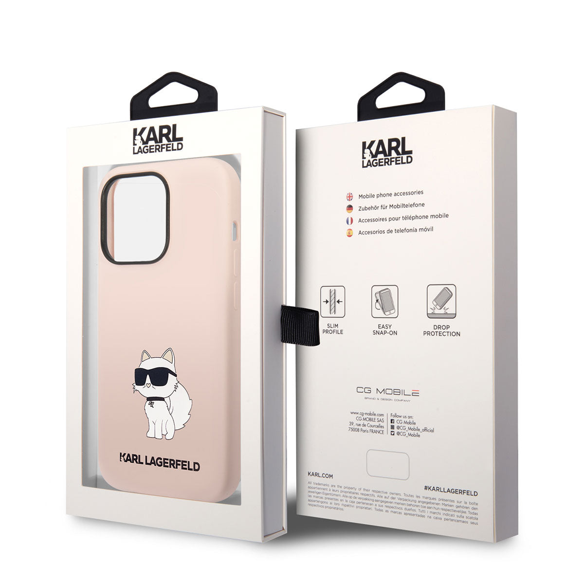 Apple iPhone 14 Pro Max Kılıf Karl Lagerfeld Silikon Choupette Dizayn Kapak Pembe