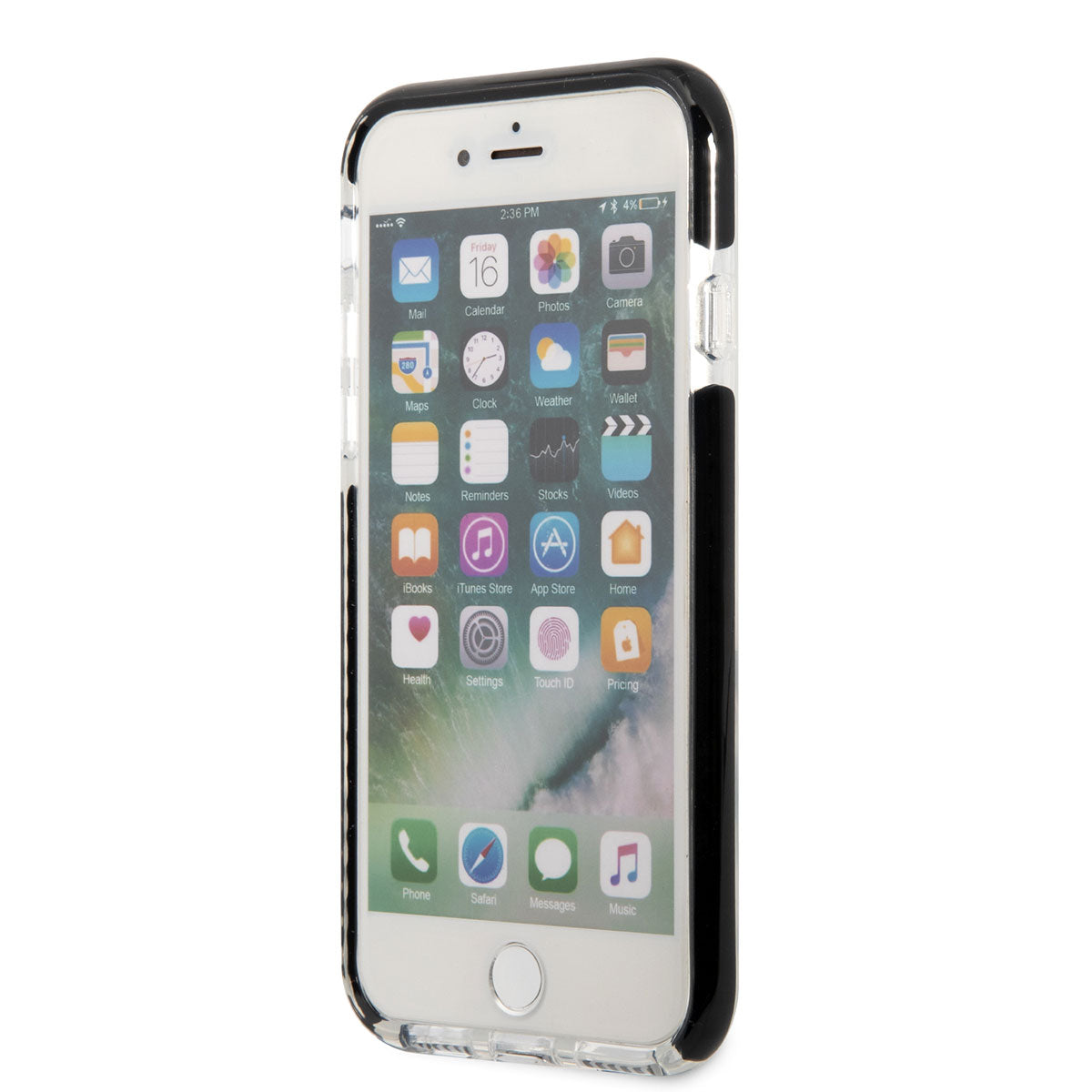 Apple iPhone 8 Kılıf Karl Lagerfeld Kenarları Siyah Silikon K&C Dizayn Kapak Beyaz