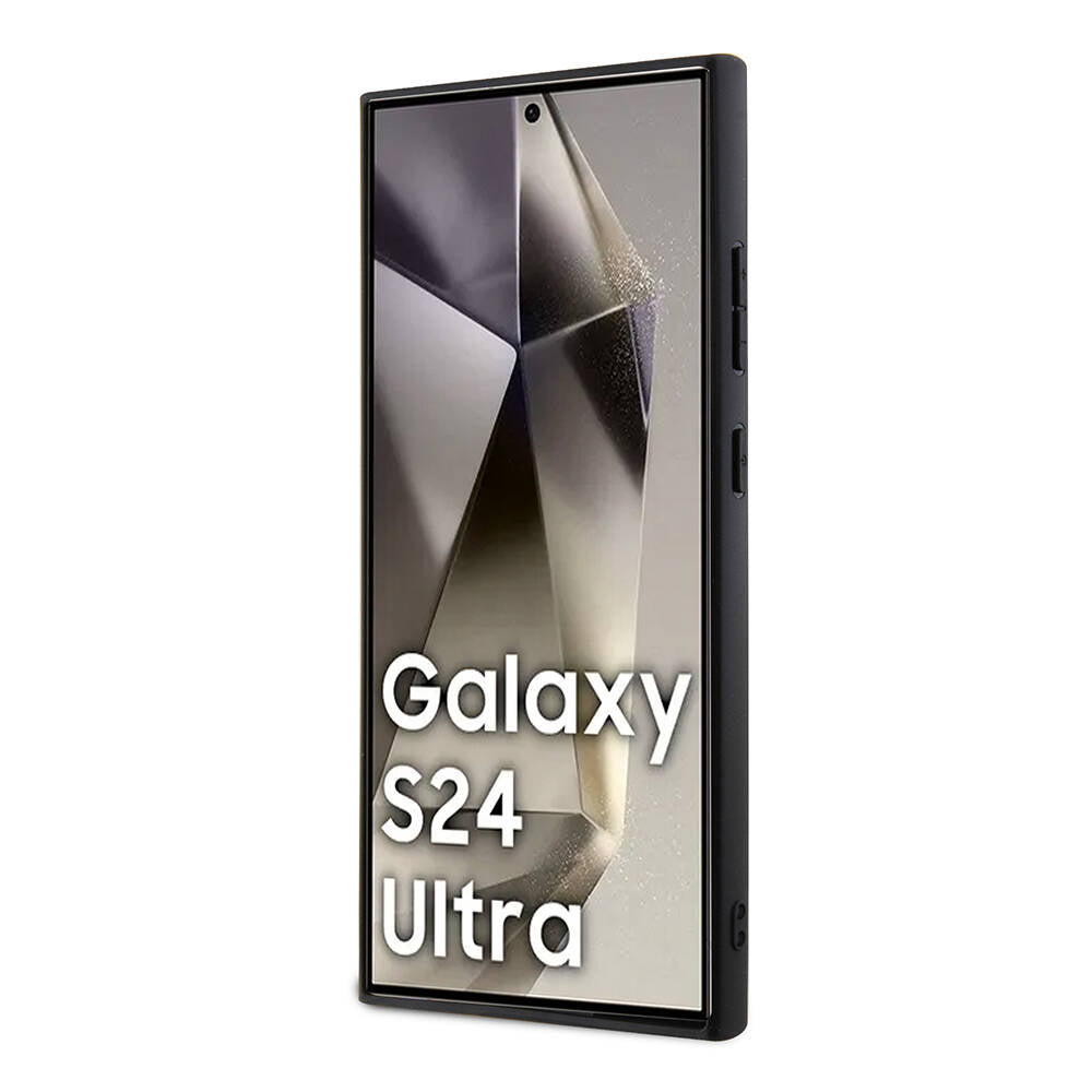 Galaxy S24 Ultra Kılıf Karl Lagerfeld Orjinal Lisanslı Saffiano Monogram Metal Logo Kapak Siyah