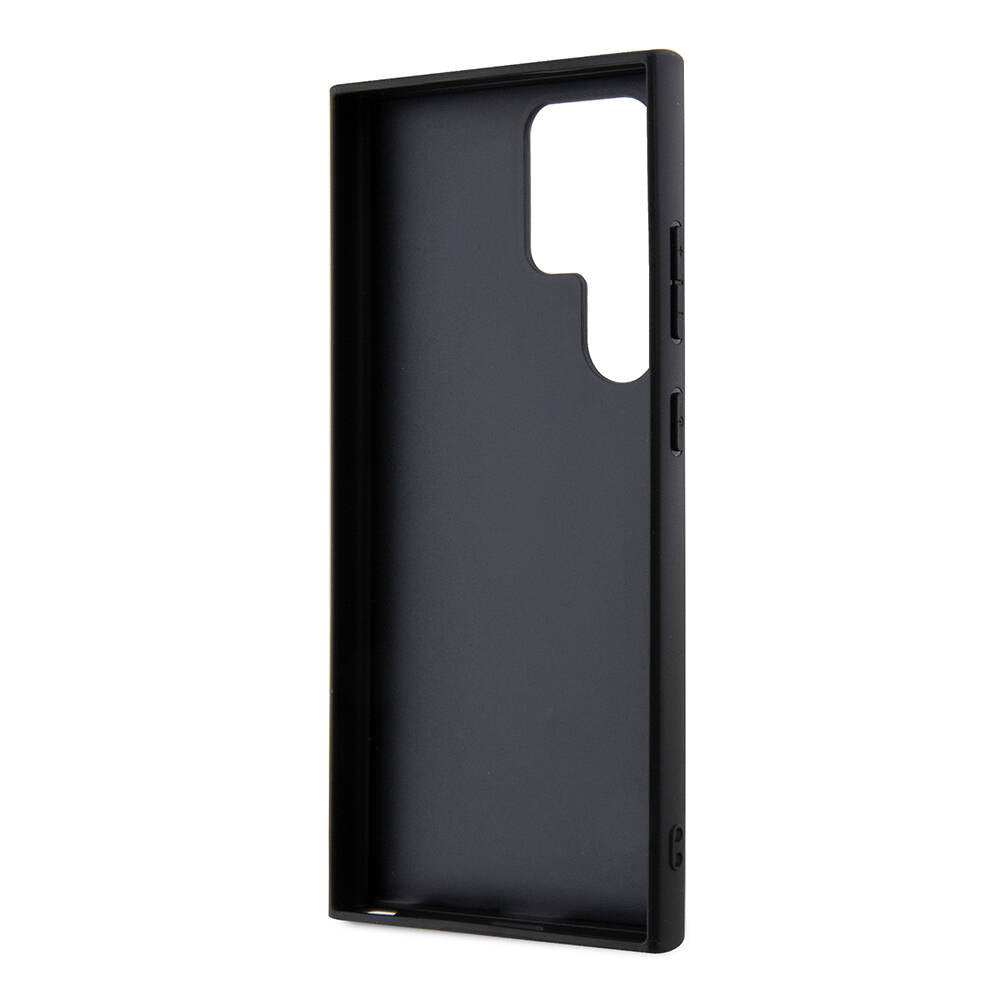 Galaxy S24 Ultra Kılıf Karl Lagerfeld Orjinal Lisanslı Saffiano Monogram Metal Logo Kapak Siyah